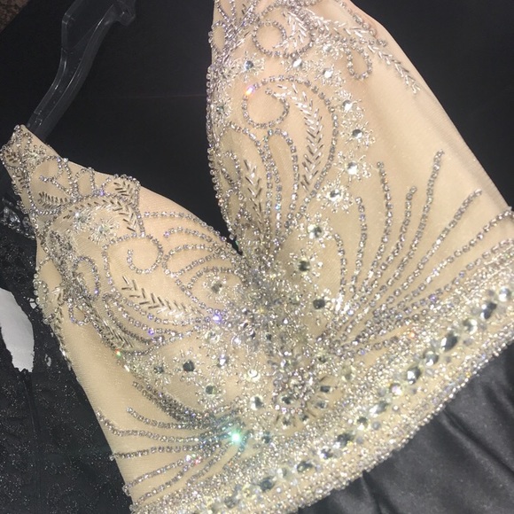 Pretty tan and black homecoming dress - Picture 3 of 4